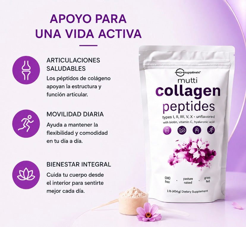 Multi Collagen Peptides™ | 5 Tipos de Colágeno + Biotina + Vitamina C